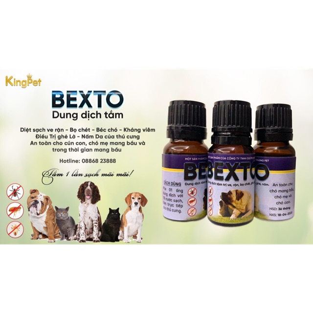 Thuốc Tắm Ve Rận cho thú cưng Bexto