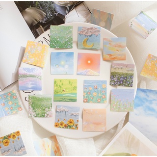 Set 50 miếng postcard, trang trí bầu trời, hoa mộng mơ