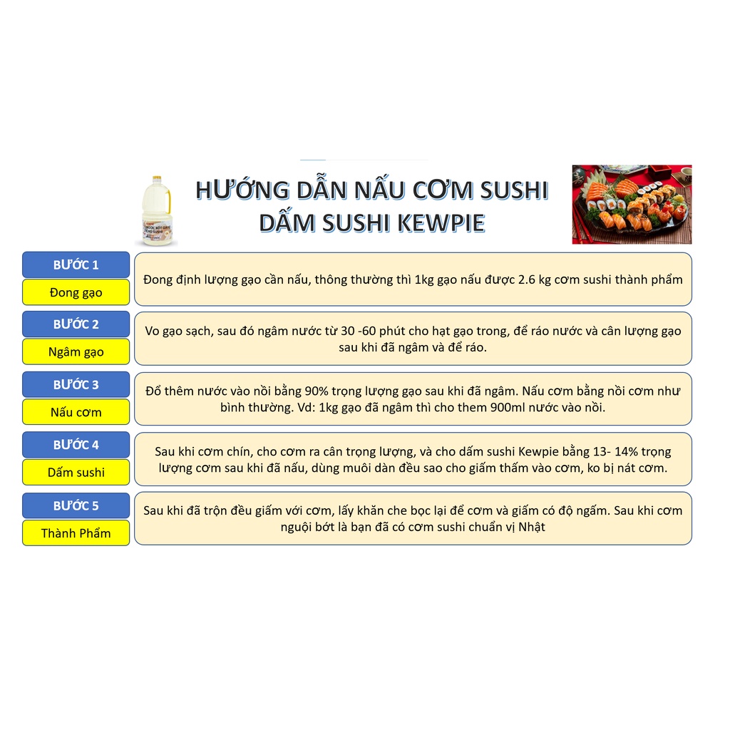 [Giấm Pha Sẵn] Giấm Sushi KEWPIE 1.9 L