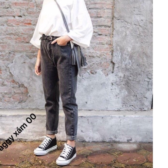 Quần baggy trơn lưng cao form chuẩn đủ 5 màu