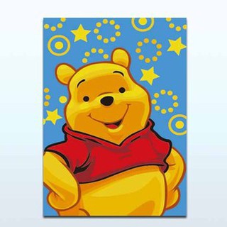 Tranh sơn dầu tự tô theo số có khung - GẤU POOH (20*30)