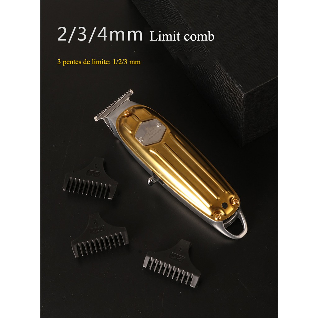 Bộ tông đơ cắt tóc Kemei KM-1973 từ kim loại chạy bằng điện có thể sạc lại