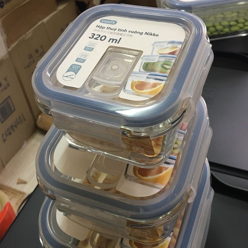 [ Giảm 20k Đơn 150k ] Hộp Đựng Thực Phẩm Thủy Tinh Vuông Cao Cấp Chuẩn Nhật Bản Nikko INOCHI | BigBuy360 - bigbuy360.vn
