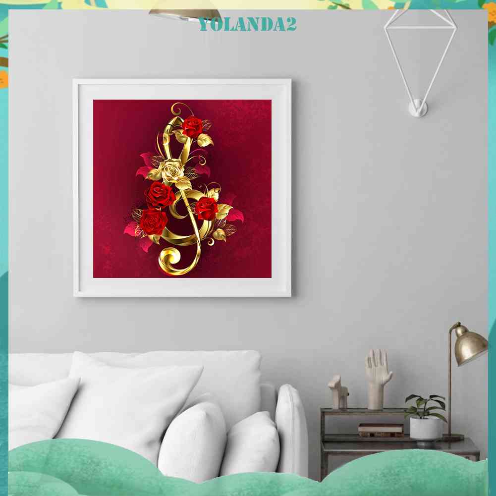 Bộ Tranh Thêu Chữ Thập 11CT DIY Hình Hoa Hồng Vàng Đủ Màu