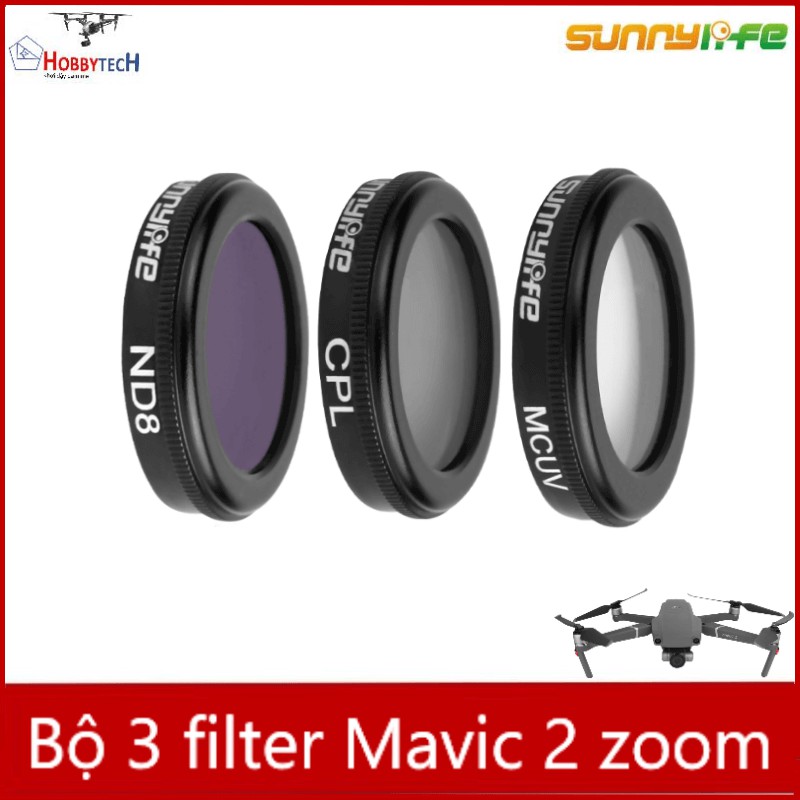 Combo 3 filter Mavic 2 zoom - Chính hãng Sunnylife - phụ kiện flycam DJI Mavic zoom - Bao gồm 3 filter ND8+CPL+MCUV.