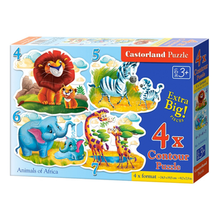 Xếp hình puzzle các loài động vật ở Châu Phi 4 bộ 4/5/6/7 mảnh CASTORLAND B-044542