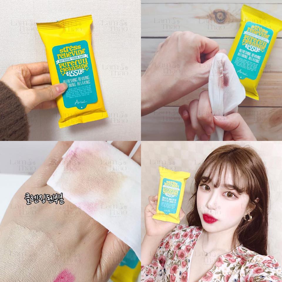 Khăn giấy tẩy trang Ariul Stress Relieving Purefull Cleansing Tissue (15 sheets)
