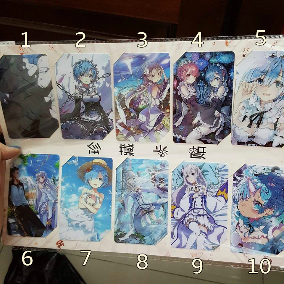 Sticker thẻ nhựa chống nước anime Re:Zero