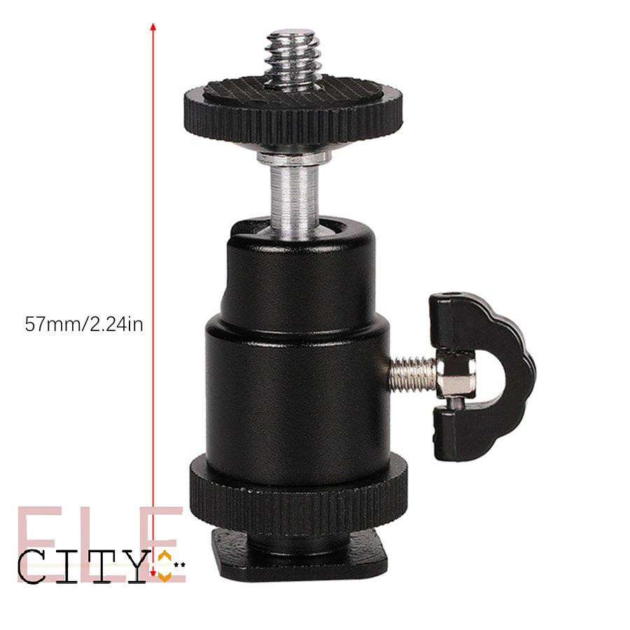 111ele} Photography Light Bracket Metal Hot Shoe Ptz 1/4 Screw Interface Ball Type