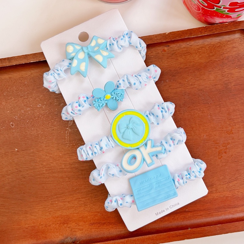 Mới Set 5 Dây Buộc Tóc In Hoa Màu Sắc Ngọt Ngào Thời Trang Cho Nữ