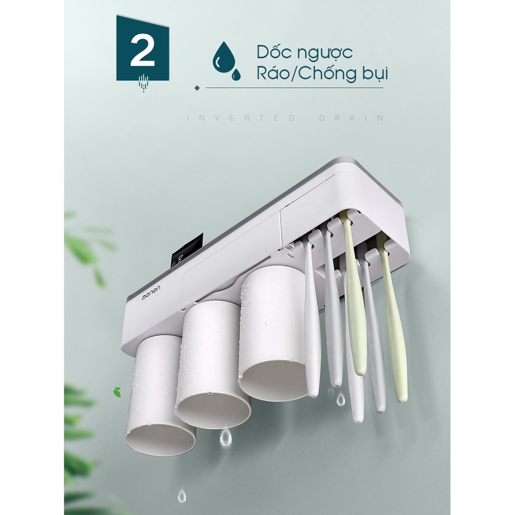Kệ để đồ đánh răng ENON cao cấp cốc hít mẫu 3 cốc_RE0302