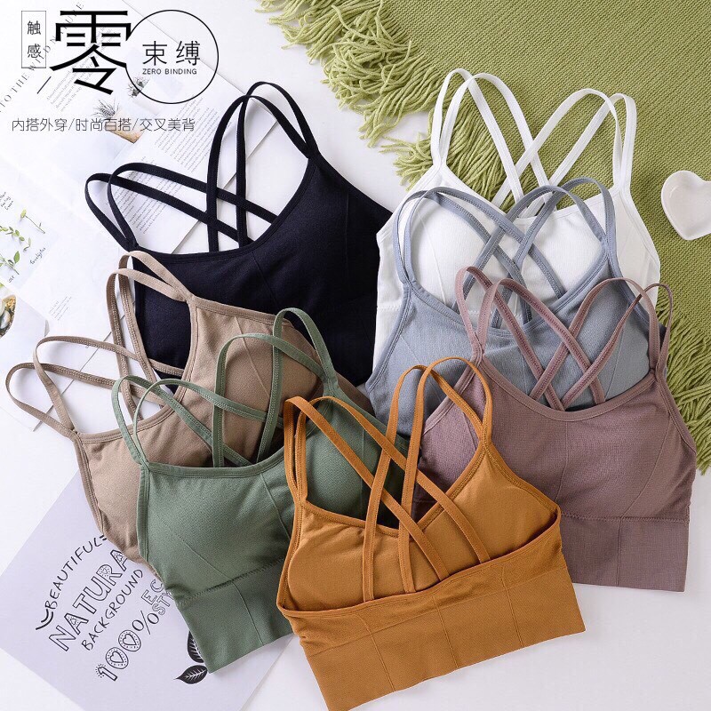 Áo tập 3 lỗ bra chéo dây 646