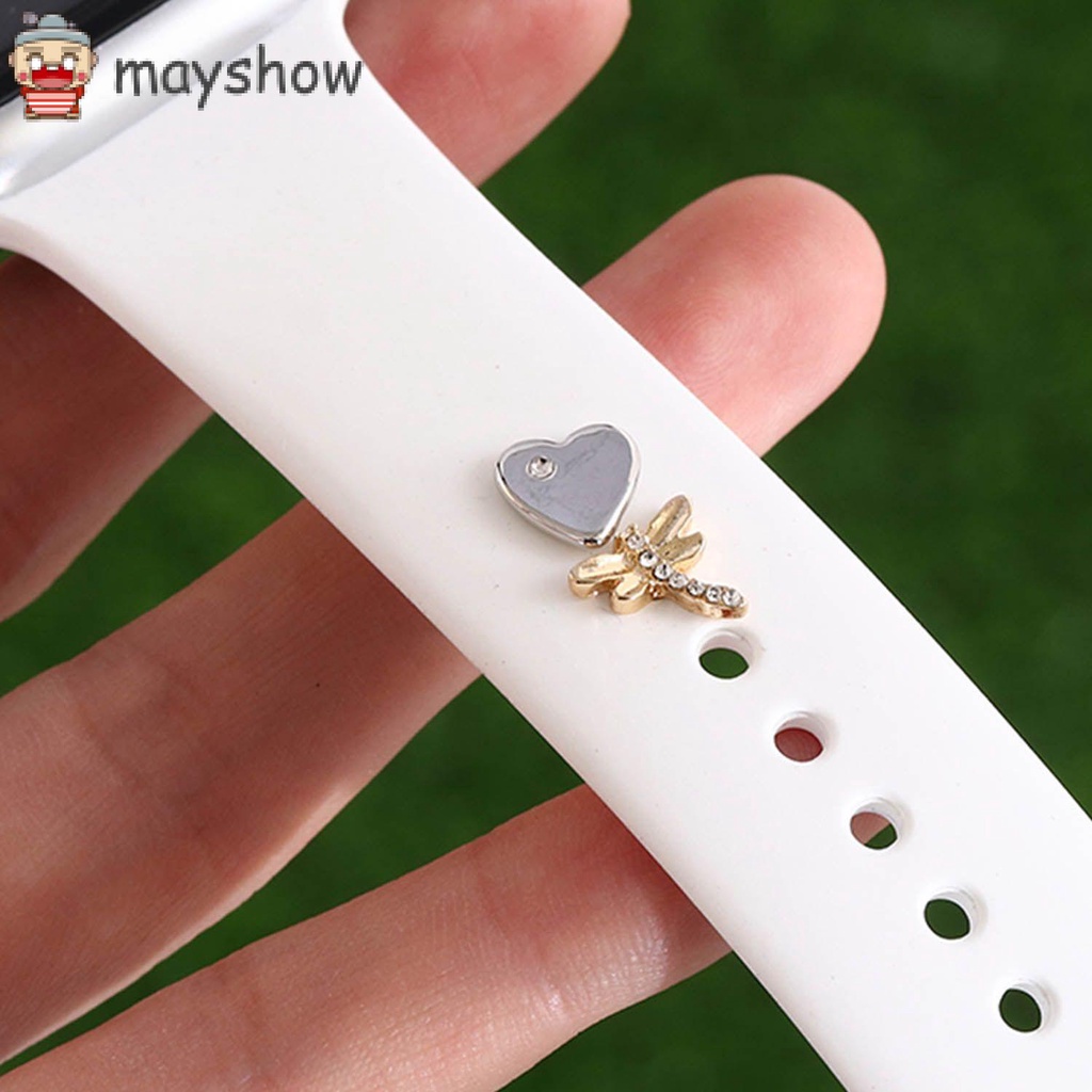 MAYSHOW Creative Decorative Ring Diamond Strap Accessories Watch Band Ornament Bracelet Nails Metal Brooch Wristbelt Charms