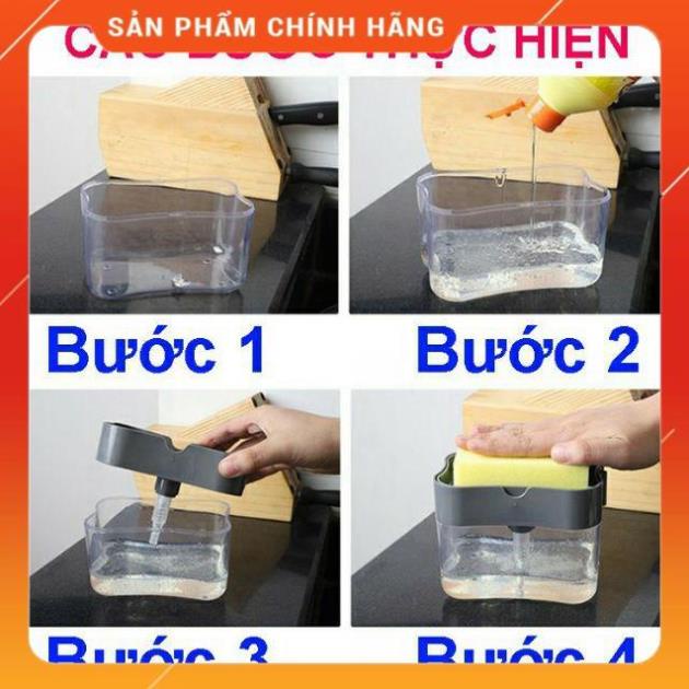 Hộp Đựng Nước Rửa Chén Thông Minh Kèm Miếng Xốp Bọt Biển