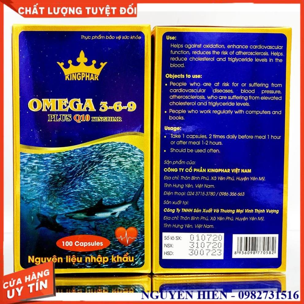 Omega 3-6-9 Plus Q10 Kingphar - Hỗ Trợ Chống Oxy Hoá, Hỗ Trợ Tim Mạch - Hộp 100 Viên