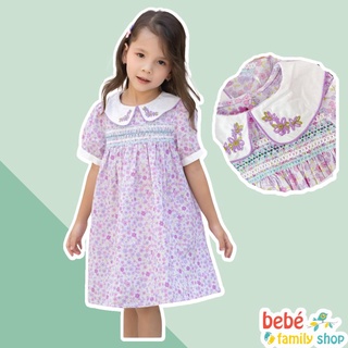 Váy bé gái smock thêu hoa suông chư a/ đầm cho bé gái từ 1 tuổi 2 3 4 5 6 tuổi - vsm