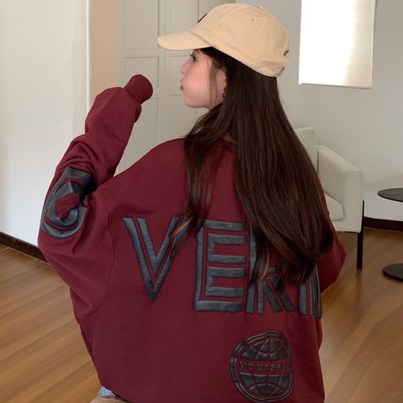 Áo nỉ sweater nữ form rộngM7 PAB1 chất vải nỉ ngoại dáng Hàn Quốc thu đông dáng rộng tay bồng unisex nam nữ Ulzzang