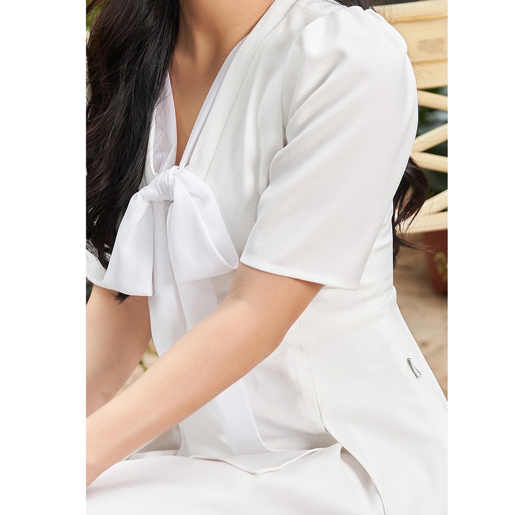 Đầm váy nữ công sở 92WEAR 2 MÀU, đủ size, nơ buộc cổ DEA1205 | BigBuy360 - bigbuy360.vn