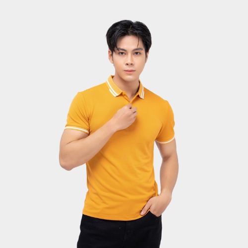 Áo Polo Yody nam chất liệu cotton Cafe phối vai APM5123