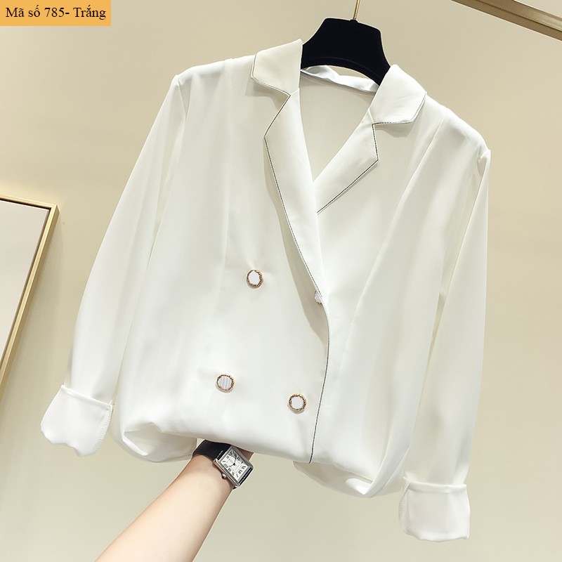 B785- Áo sơ mi cổ vest sang trọng