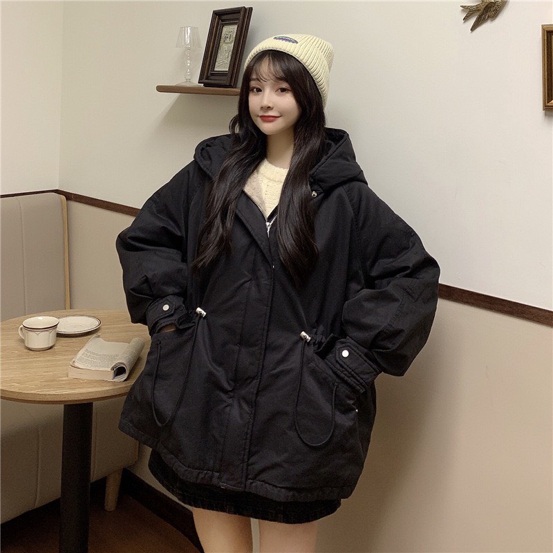 Áo khoác kaki lót lông 3107 STORE Áo khoác mùa đông nữ có mũ mặc đi học đi chơi ,chất dày dặn,hàng xịn