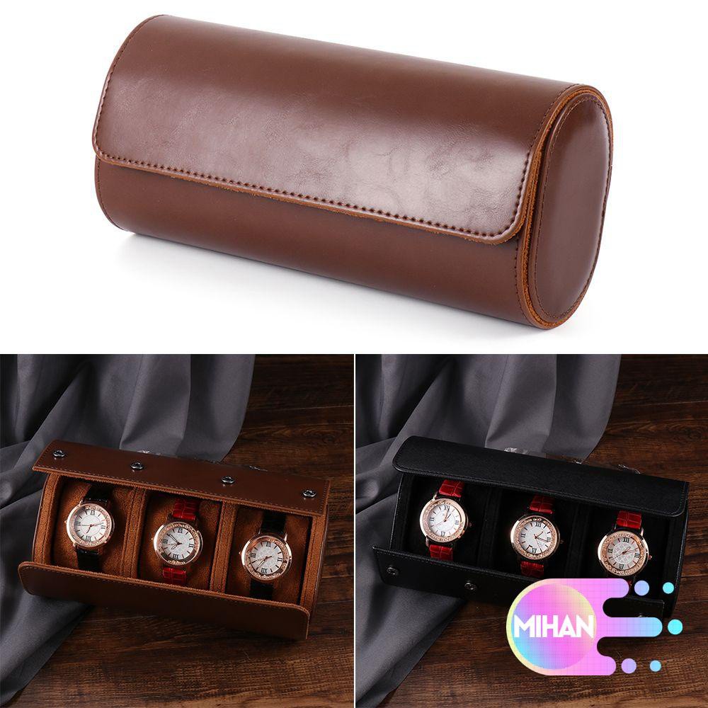 Hộp đựng đồng hồ đeo tay bằng da pu có 3 ngăn tiện dụng khi đi du lịch