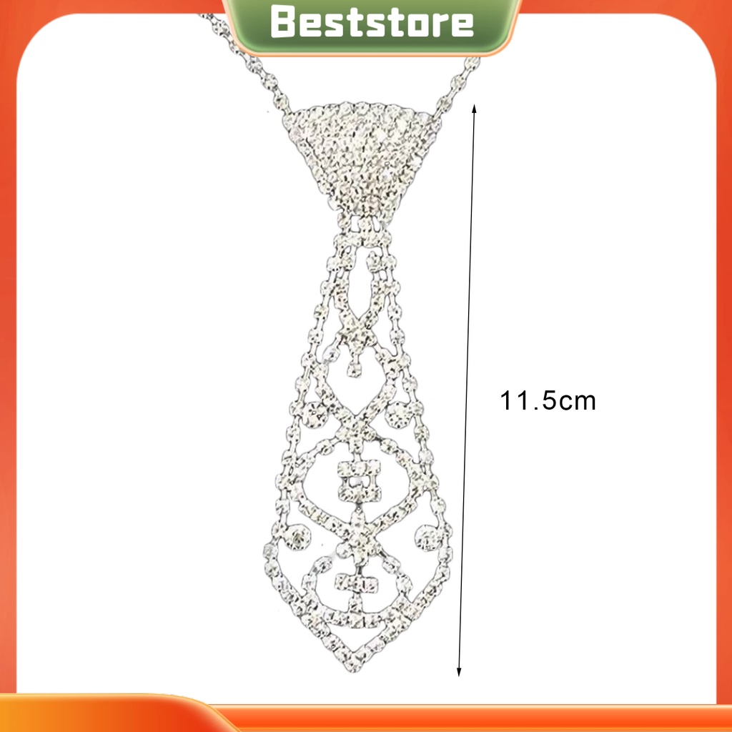 Vòng cổ Mặt Hình Cà Vạt Đính Đá Thời Trang 1-Sm1