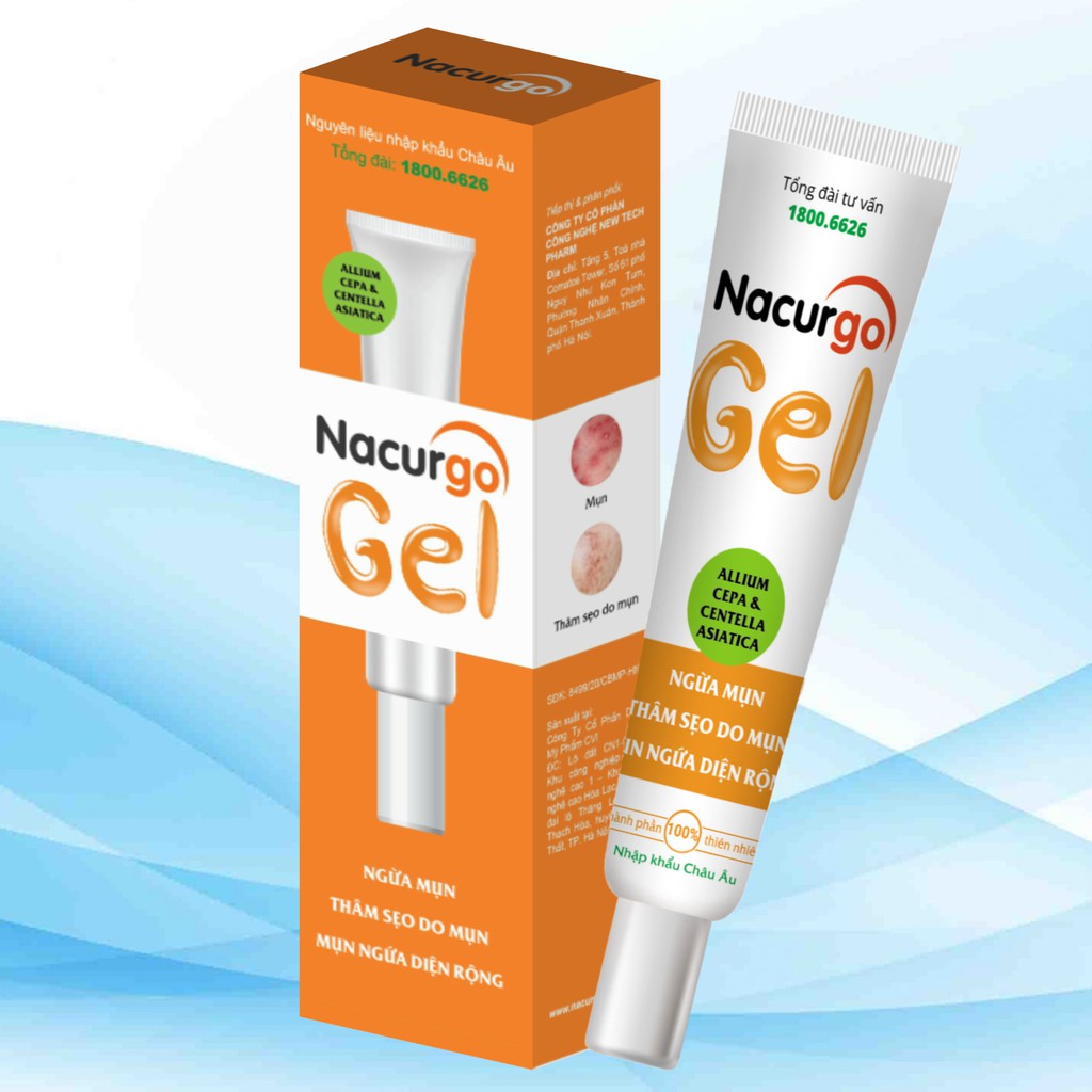  [VỎ MỚI] Nacurgo Gel - Gel loại bỏ mụn và làm mờ thâm sẹo do mụn
