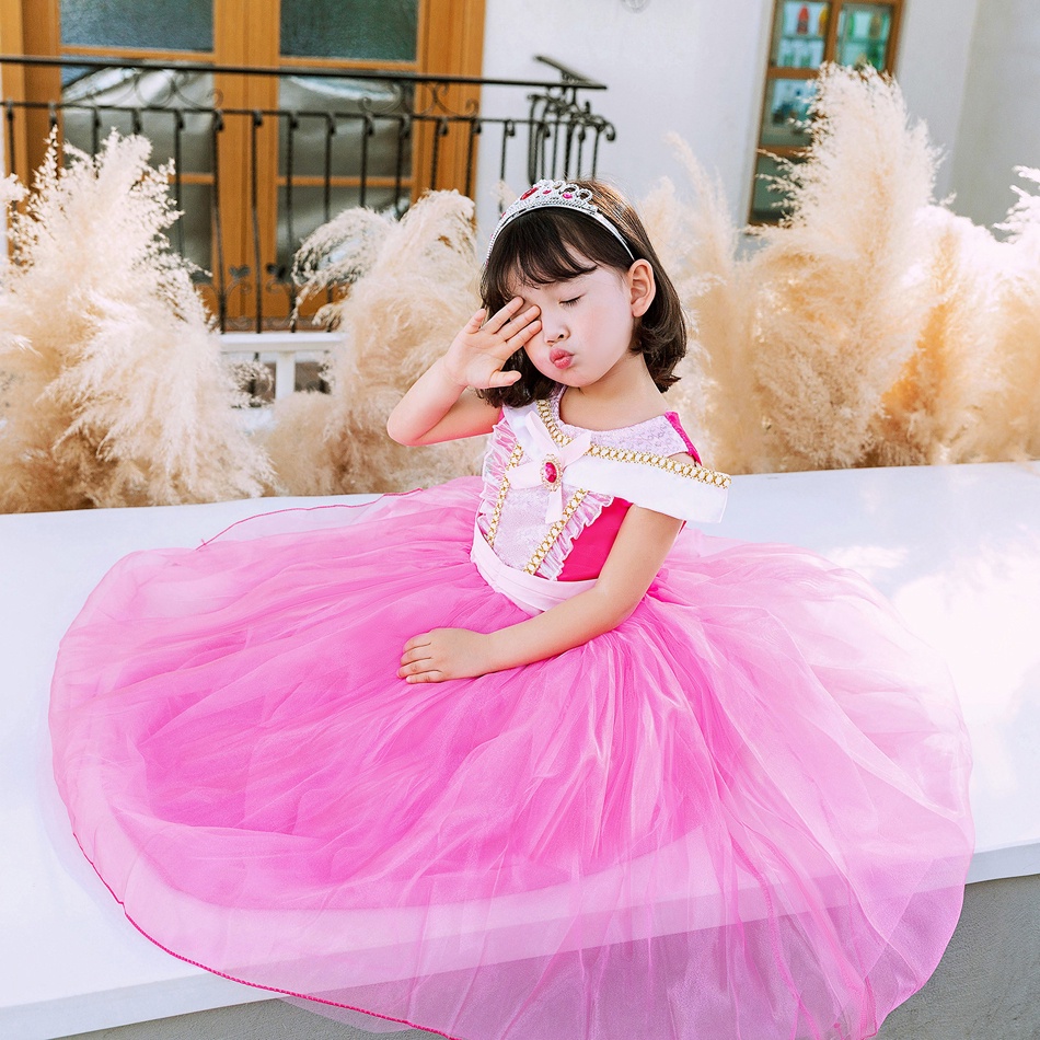 Đầm Công Chúa Ngủ Phong Cách Aurora Hóa Trang Halloween 2-10T TSBBQ98