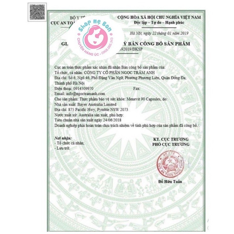 Viên Uống Tăng Chất Lượng Tinh Trùng Menevit
