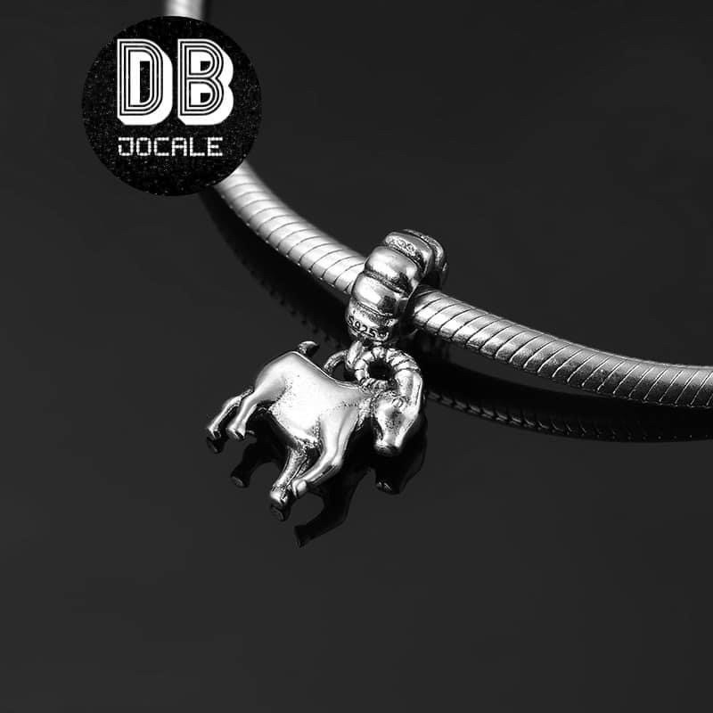 Charm treo con giáp tuổi Mùi- con Dê bạc s925 Cao Cấp - Đông Bích silver