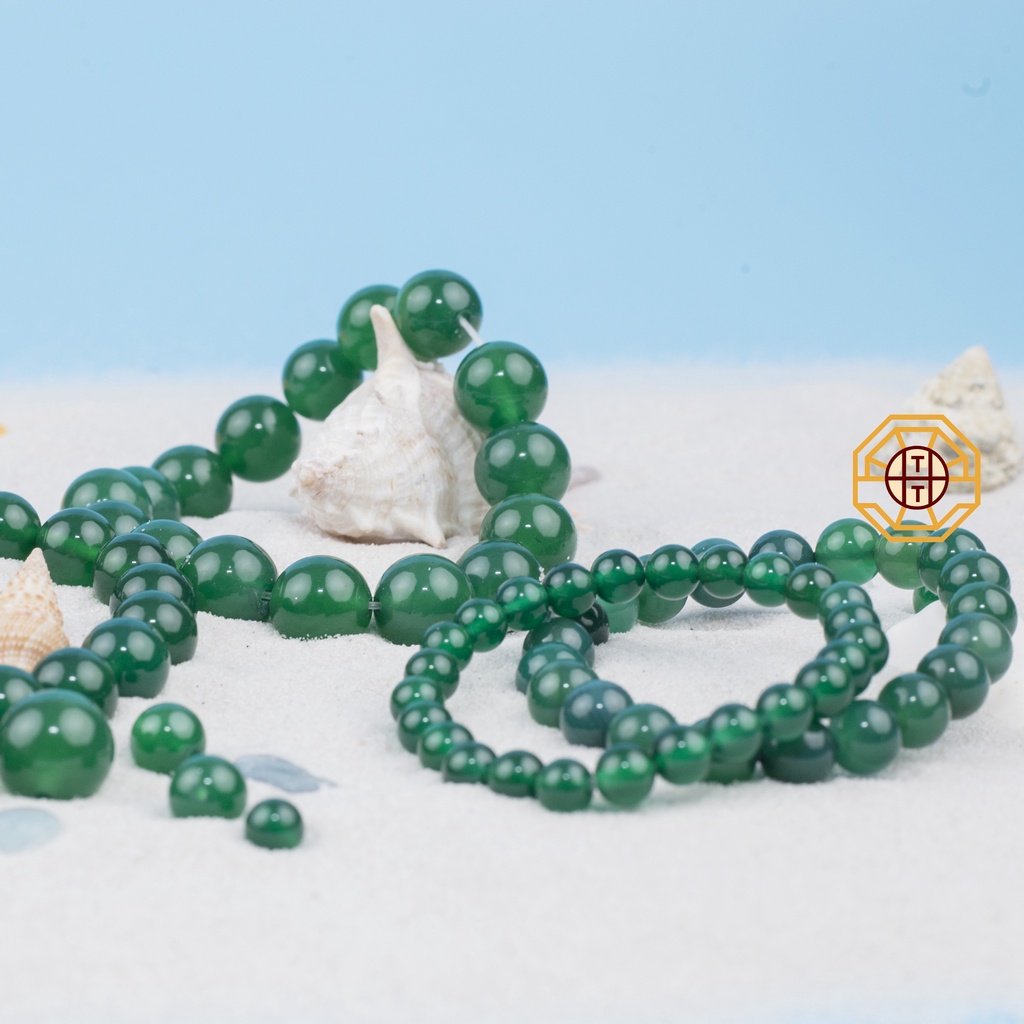 Vòng tay phong thủy đá MNao Xanh Lá [TẶNG HỘP GỖ CAO CẤP] may mắn tài lộc nam nữ mệnh Mộc Hỏa - Phong Thủy Tây Tạng