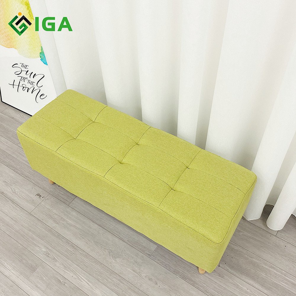 Ghế đôn dài  cực êm ái, khung chân gỗ chắc chắn màu sắc trendy thích hợp để phòng khách, phòng chờ spa, cửa hàng -  GC10