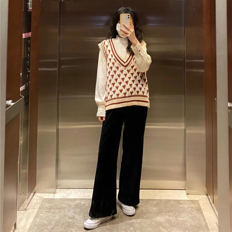 Áo Len Không Tay Cổ Chữ V Dáng Rộng Thời Trang Dễ Phối Đồ | BigBuy360 - bigbuy360.vn