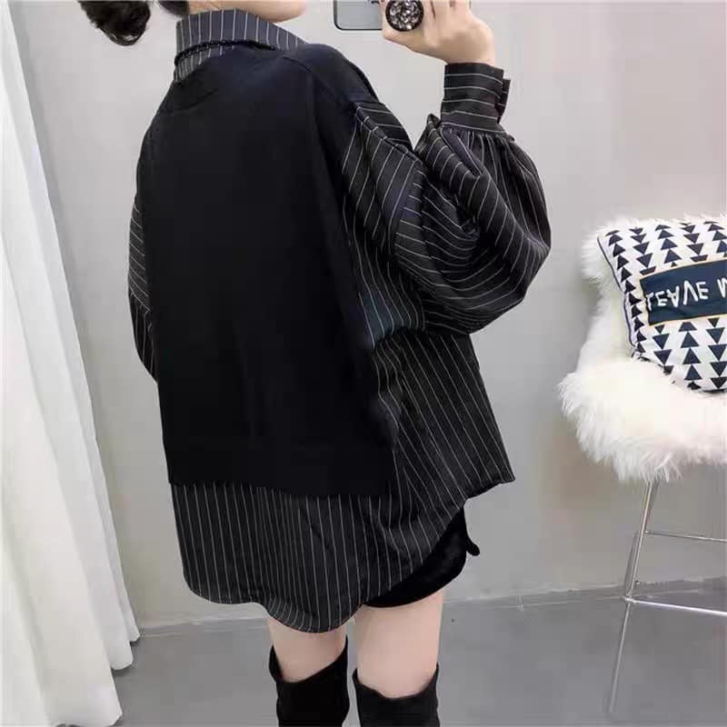 Áo thu đông dài tay nữ, Chất Kate Hàn phối chất Umi cao cấp_A6033