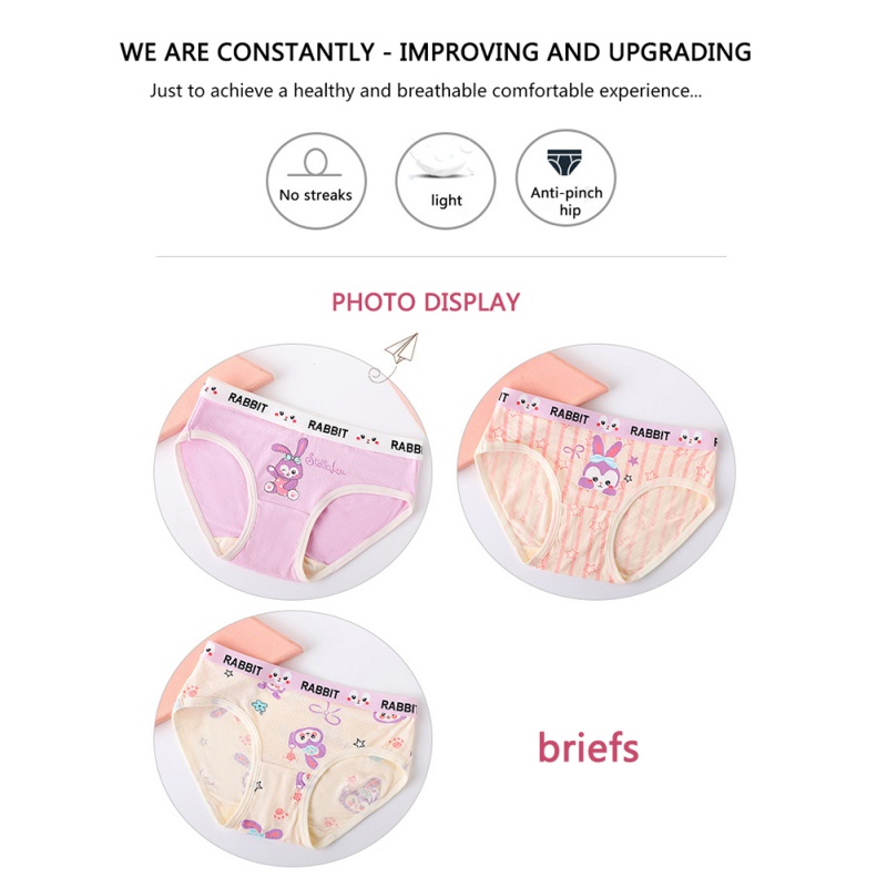 Quần Lót Boxer Thoáng Khí In Họa Tiết Hoạt Hình Xinh Xắn Cho Bé Gái