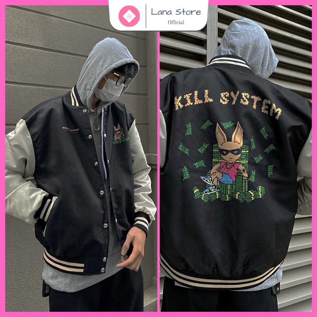Áo Khoác Bomber Kill System In Cat Money Chất Đẹp ❤️ Áo Khoác Dù 2 Lớp Unisex Mèo Tiền