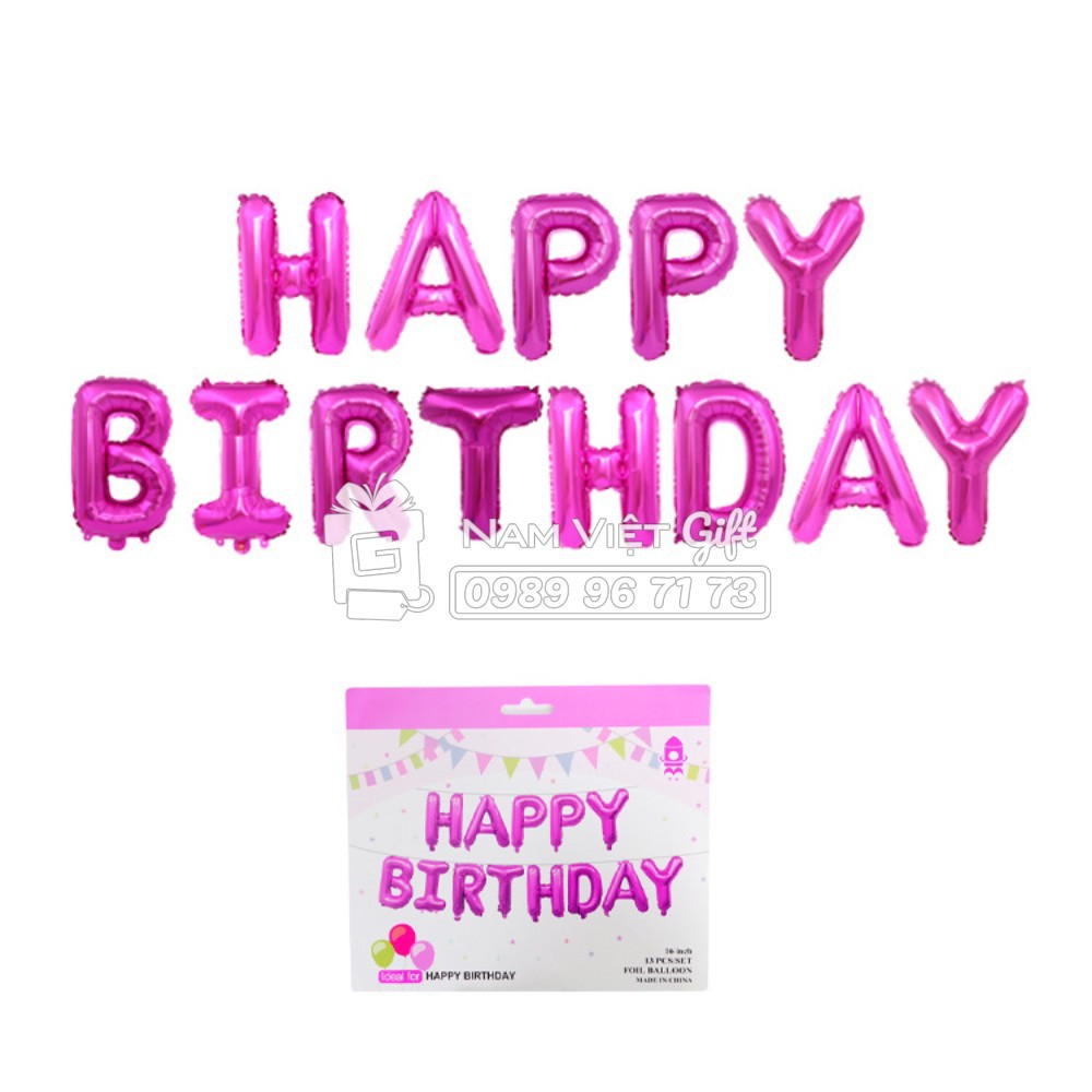 Bong Bóng Trang Trí Sinh Nhật Happy Birthday Nhiều Màu Sắc Cao 40cm