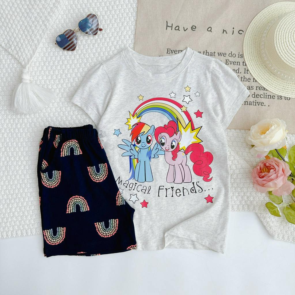 Bộ thun ngắn Bigbaby chất thun cotton mềm mát quần có túi họa tiết disney nhiều mẫu cho bé 17-48kg