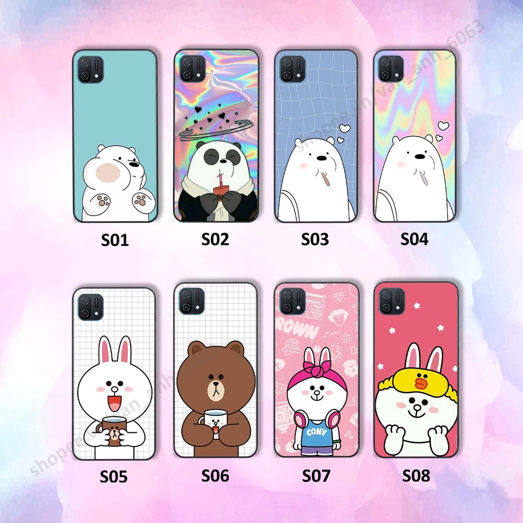 Ốp Oppo A16k hình thỏ, gấu đáng yêu dễ thương, ốp lưng điện thoại oppo viền dẻo giá rẻ