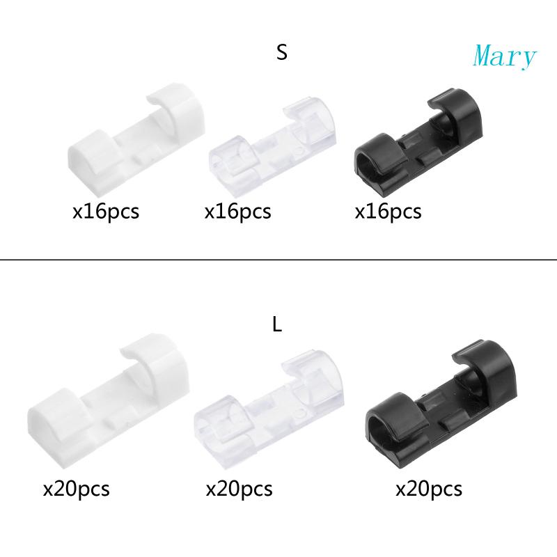 Set 20 / 16 Kẹp Cố Định Dây Cáp TV / PC Tự Dính Tiện Lợi