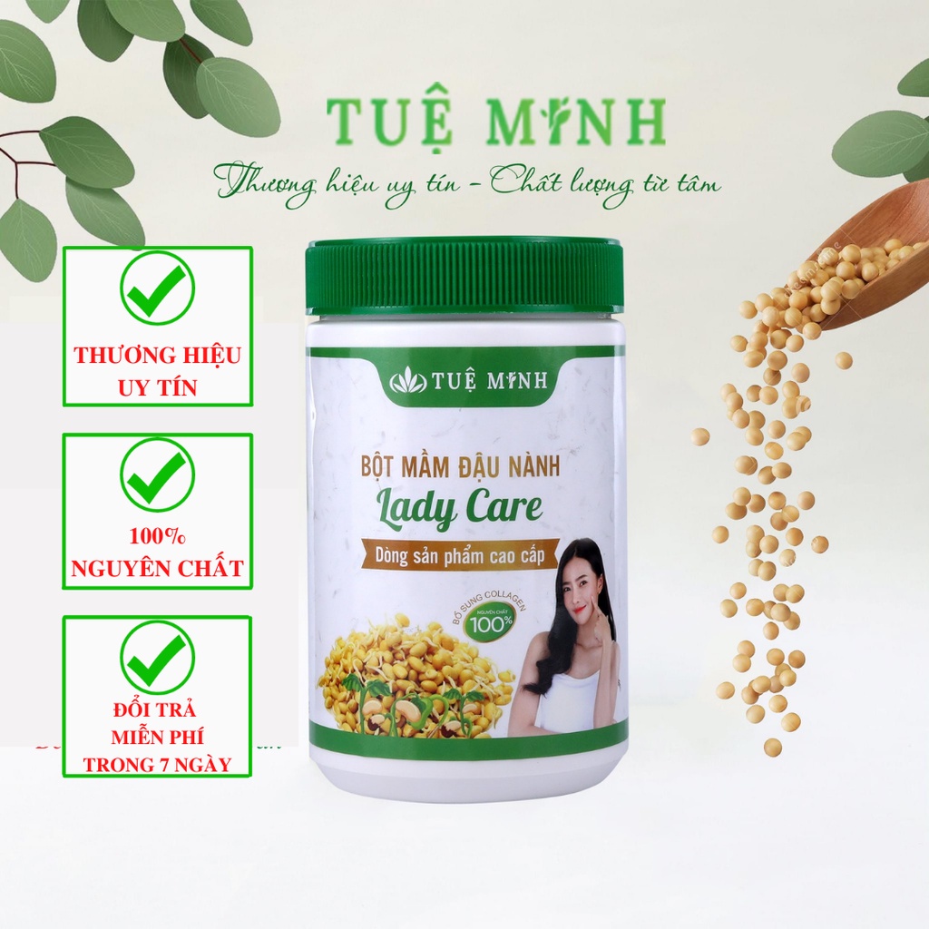 Mầm Đậu Nành Tăng Vòng 1 Tuệ Minh Cao Cấp - Đẹp Dáng, Sáng Da, Cân Bằng Nội Tiết Tố (hộp 500g)