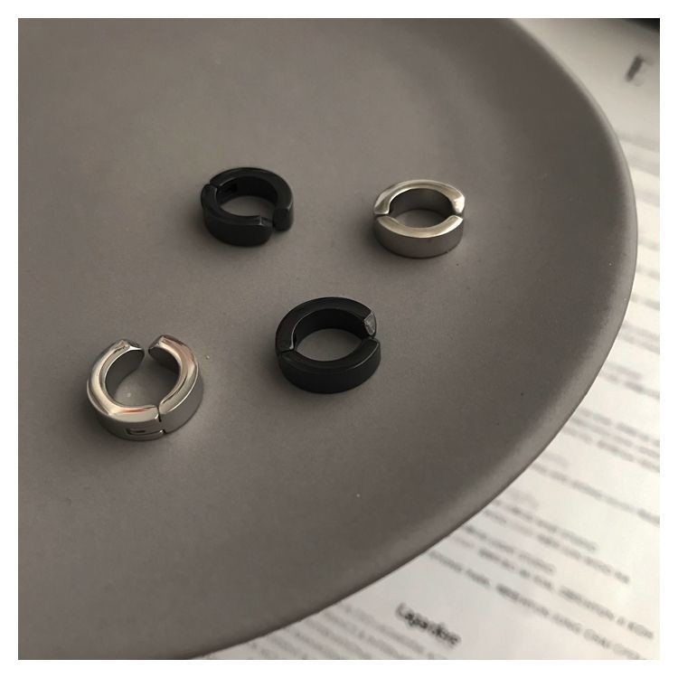 Khuyên Tai Dạng Kẹp Hình Tròn Phong Cách Hiphop Thời Trang