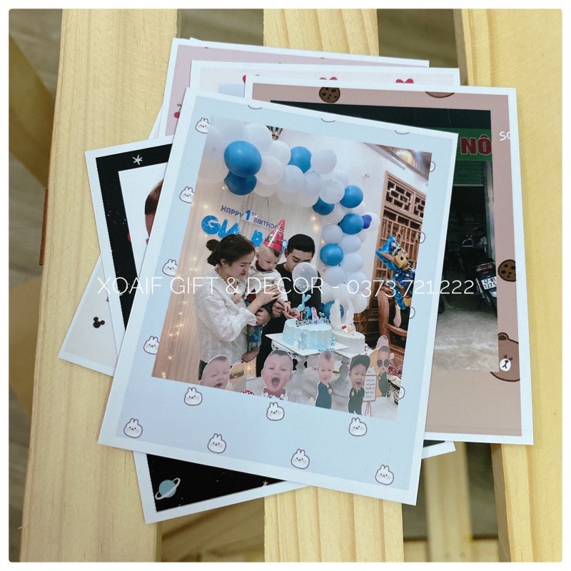 (Hà Nội) In ảnh polaroid khung hoạ tiết không ép, in ảnh lấy ngay hình thật