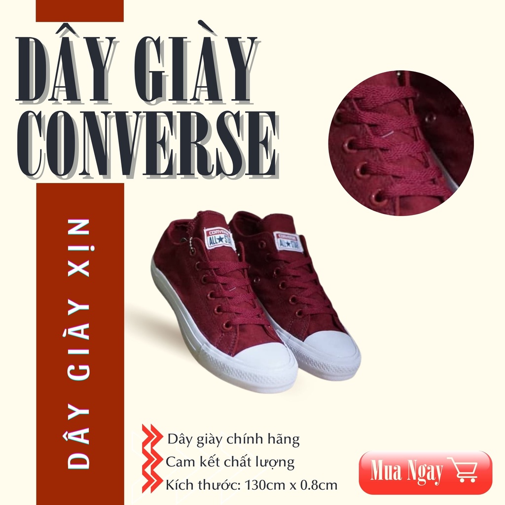 Dây giày Converse đỏ, giày cổ cao