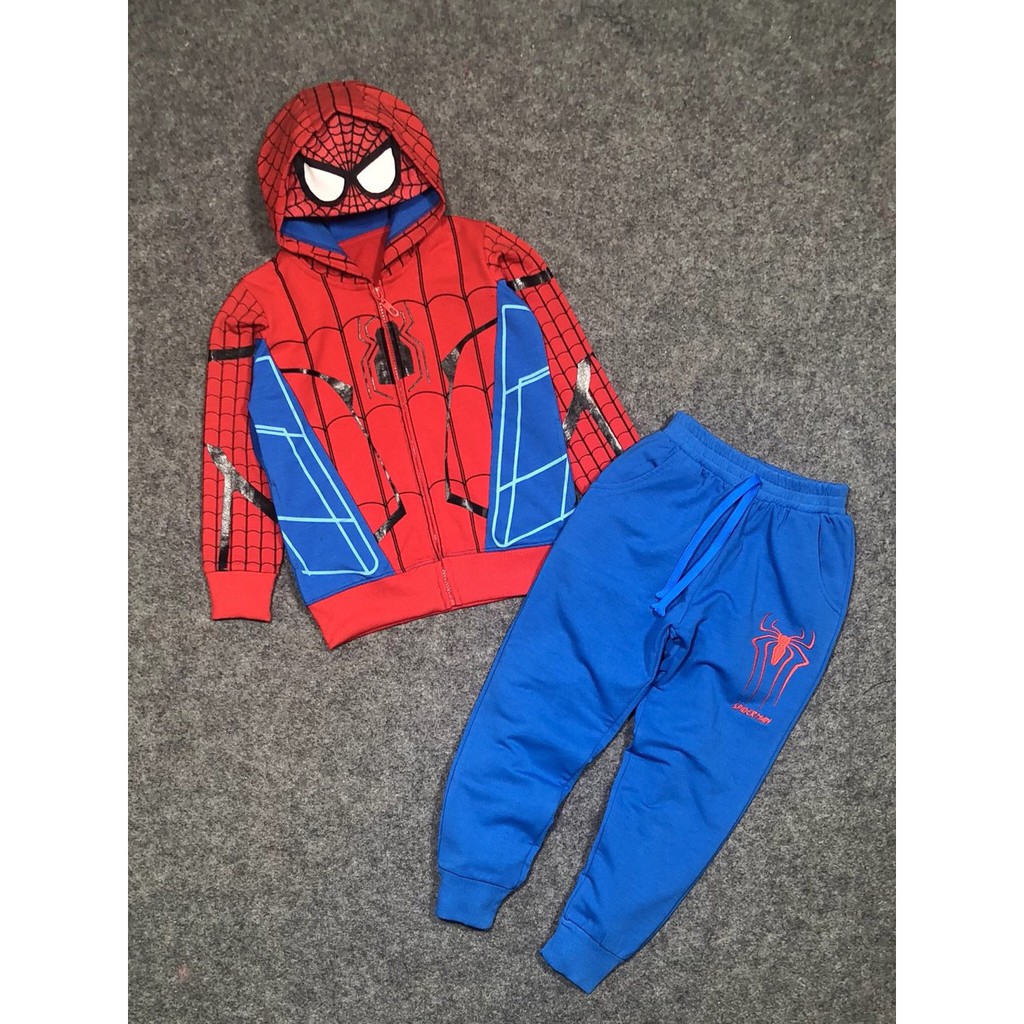 Bộ áo khoác da cá ấm áp người nhện Spiderman size nhỏ và đại