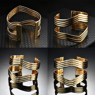 Fashion Elegant Lady Golden Texture Heart-shaped Opening Personality One-armed Bracelet