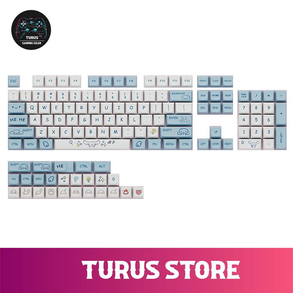 Keycap Anime Cinnamoroll Kuromi Xanh Dương / Cam XDA Profile 132 Nút Cho Bàn Phím Cơ | Turus Store