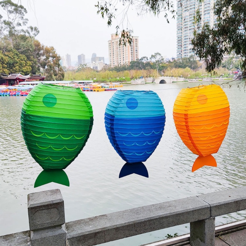 Lồng Đèn Giấy Hình Cá Trang Trí Tiệc