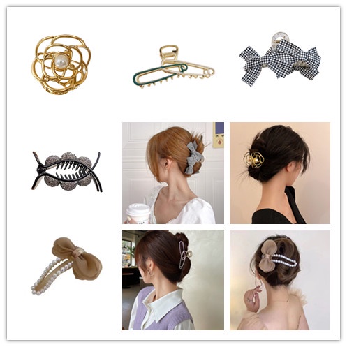 Kẹp Tóc Đính Hoa Trà Và Ngọc Trai Thời Trang